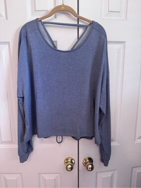 Peach Love California Dusty Blue Relaxed Crewneck Sweatshirt